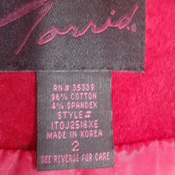 Torrid red velvet feel blazer jacket size 2 - Picture 9 of 10